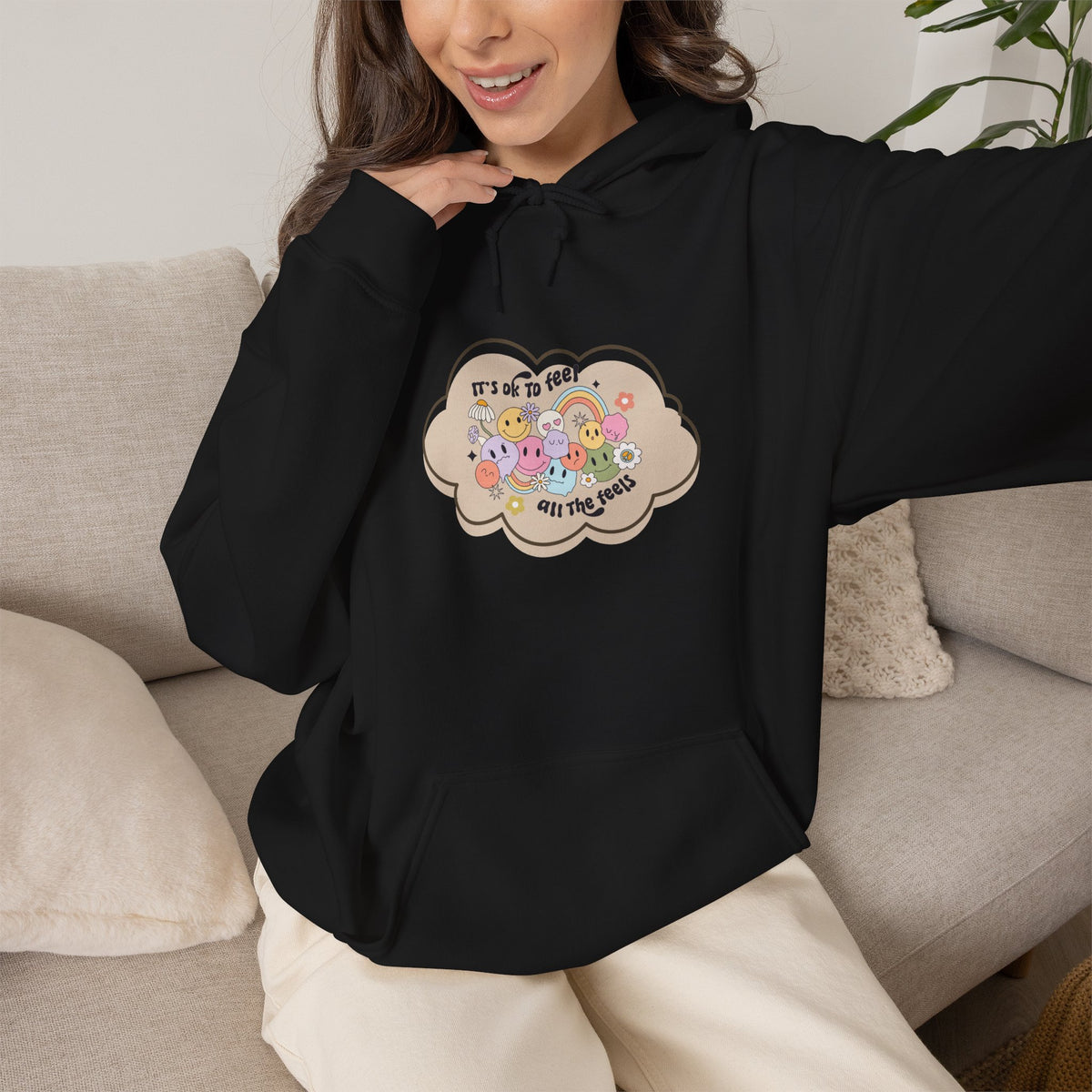 "It's Okay to Not Be Okay" Floral Cloud Comfort hoodie