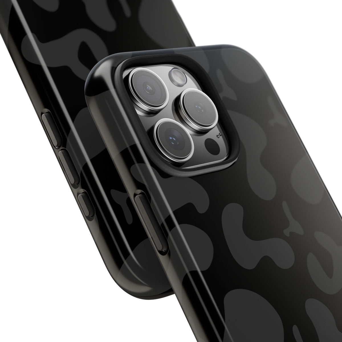 Black Camo Tough Phone Case — Durable Matte Military-Inspired Protection