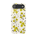 Yellow floral and black dots-Slim Phone Cases