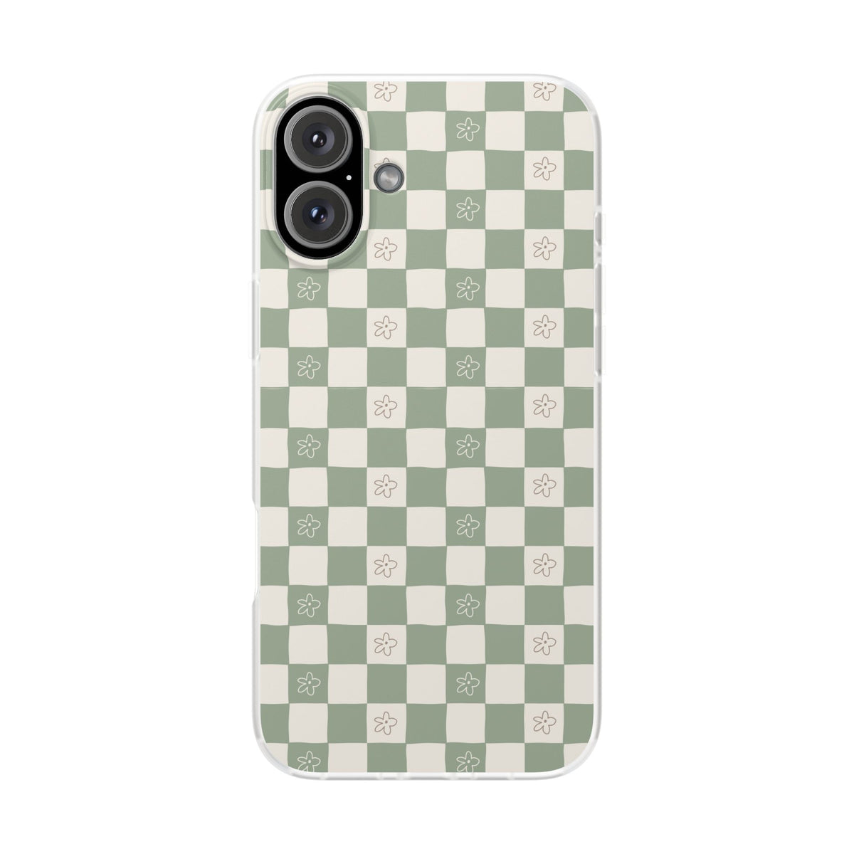 Green checker and daisy -Flexi Cases