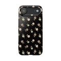 Black and brown floral with polka dots - Slim Phone Cases