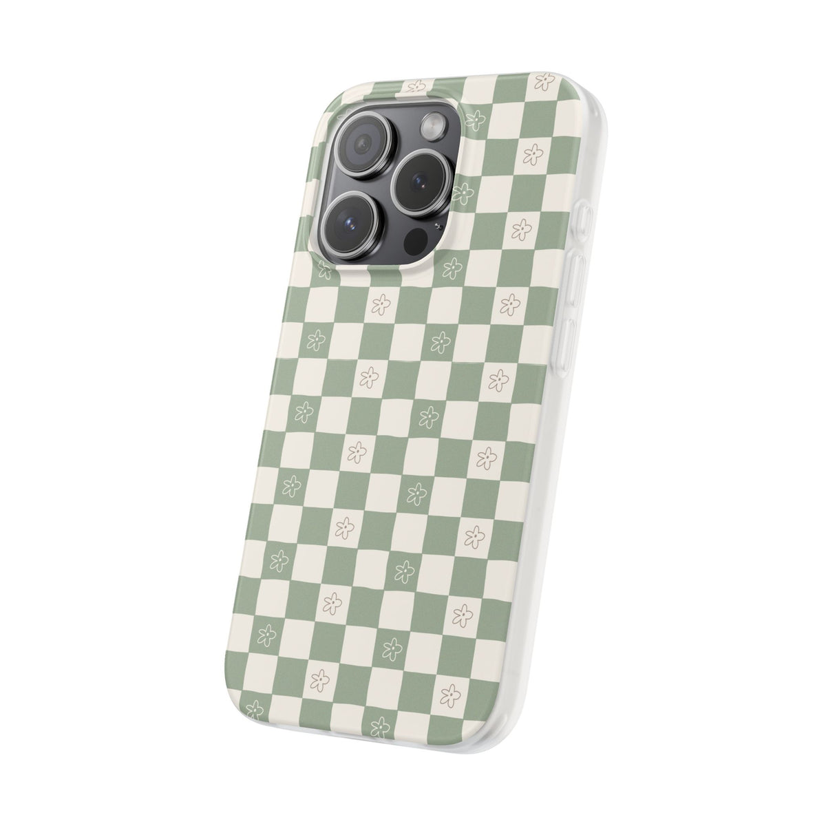 Green checker and daisy -Flexi Cases