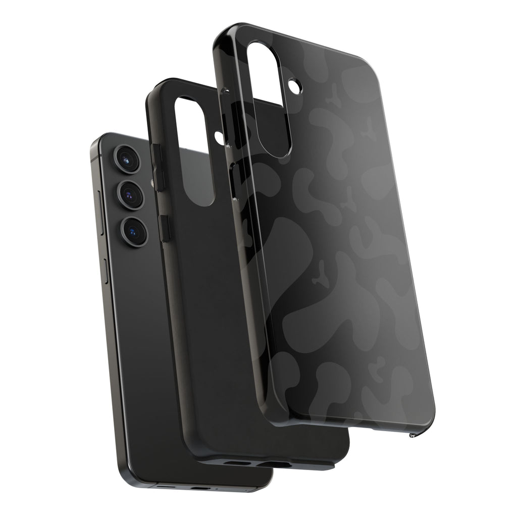 Black Camo Tough Phone Case — Durable Matte Military-Inspired Protection