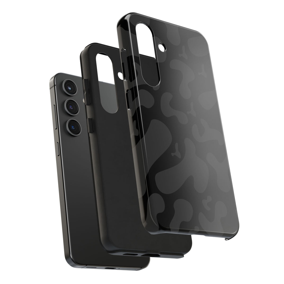 Black Camo Tough Phone Case — Durable Matte Military-Inspired Protection