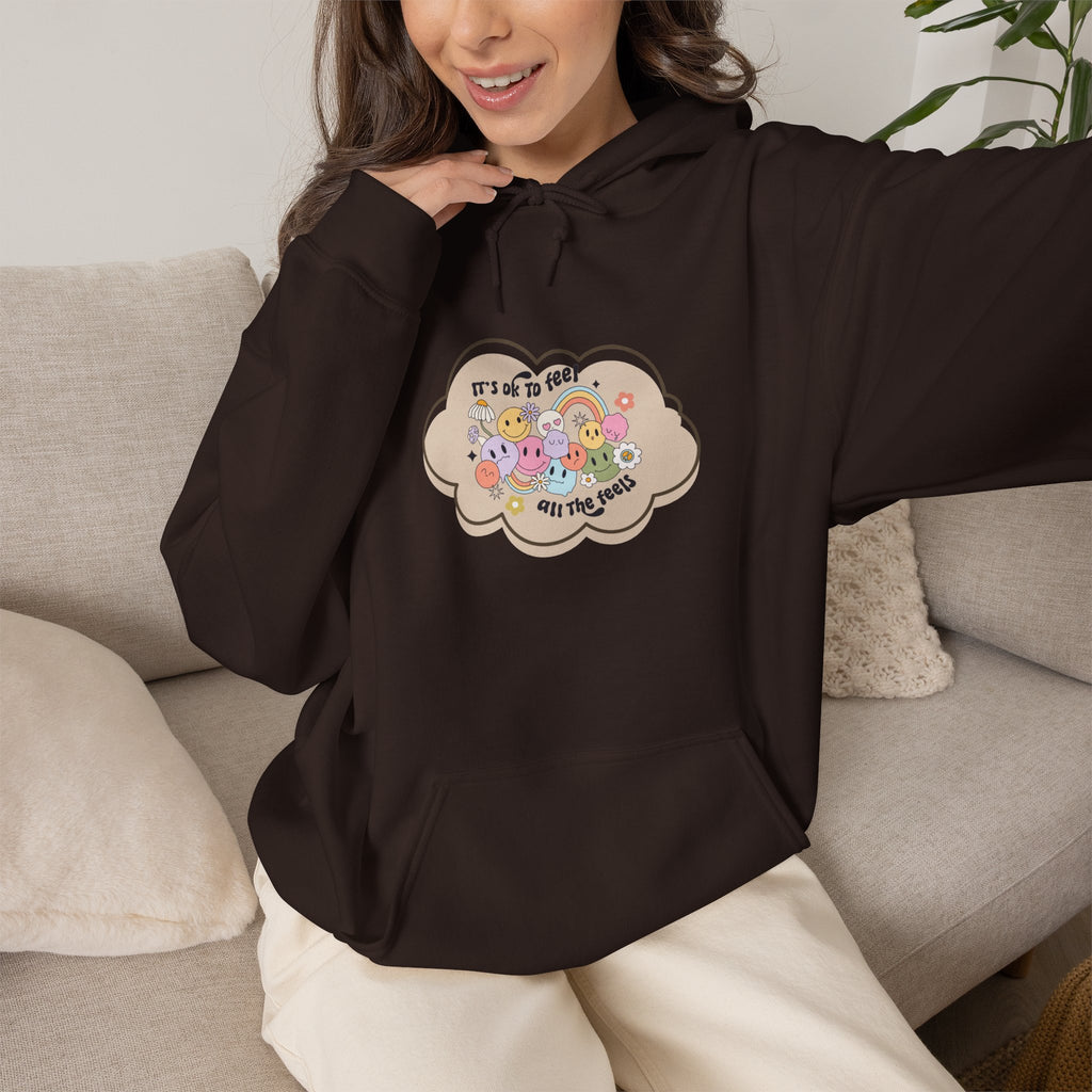 "It's Okay to Not Be Okay" Floral Cloud Comfort hoodie