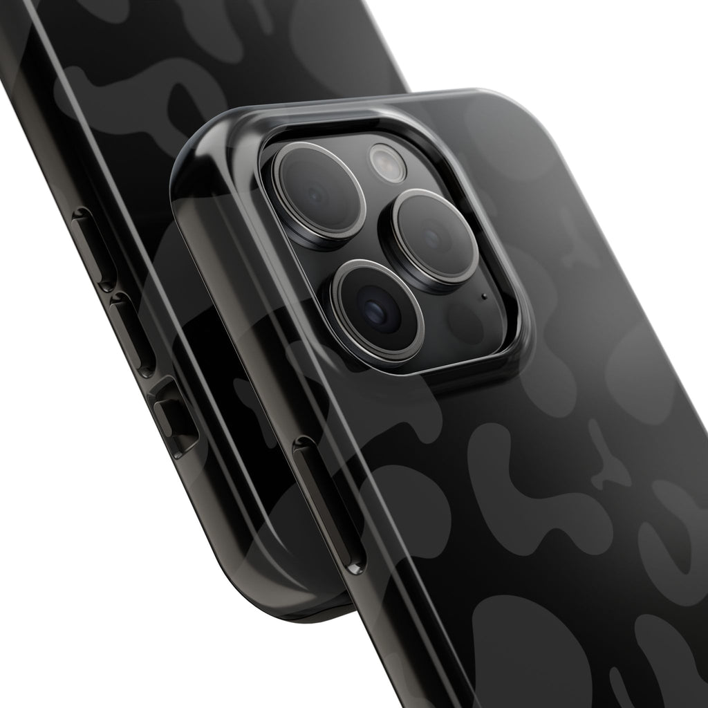 Black Camo Tough Phone Case — Durable Matte Military-Inspired Protection