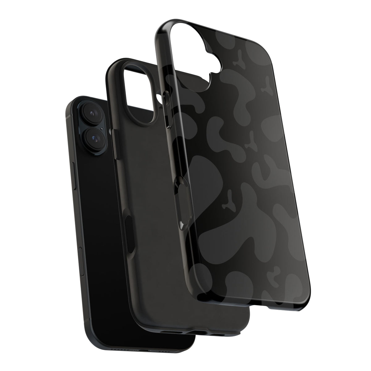 Black Camo Tough Phone Case — Durable Matte Military-Inspired Protection