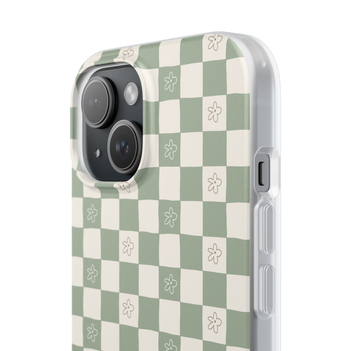 Green checker and daisy -Flexi Cases