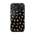 Black and brown floral with polka dots -Tough Phone Cases