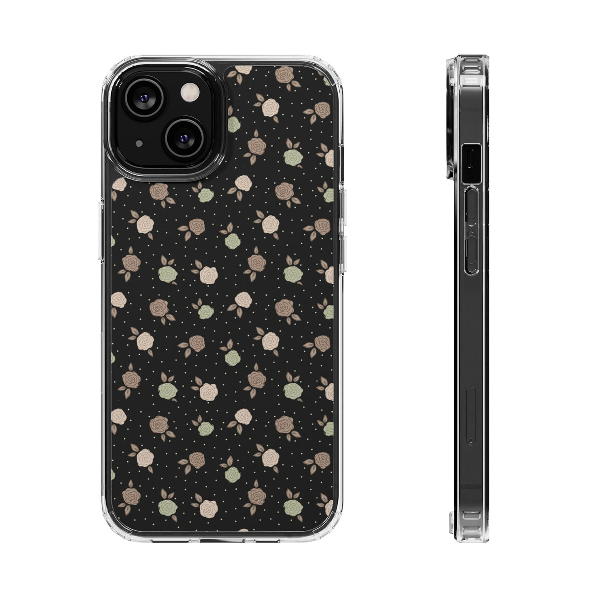 Black roses and polka dots-Magnetic Clear Impact-Resistant Cases