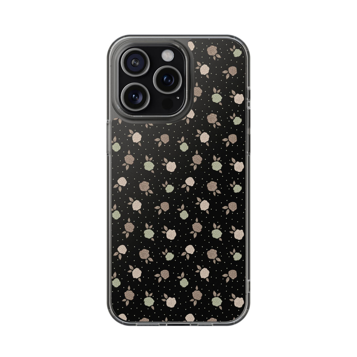 Black roses and polka dots-Magnetic Clear Impact-Resistant Cases