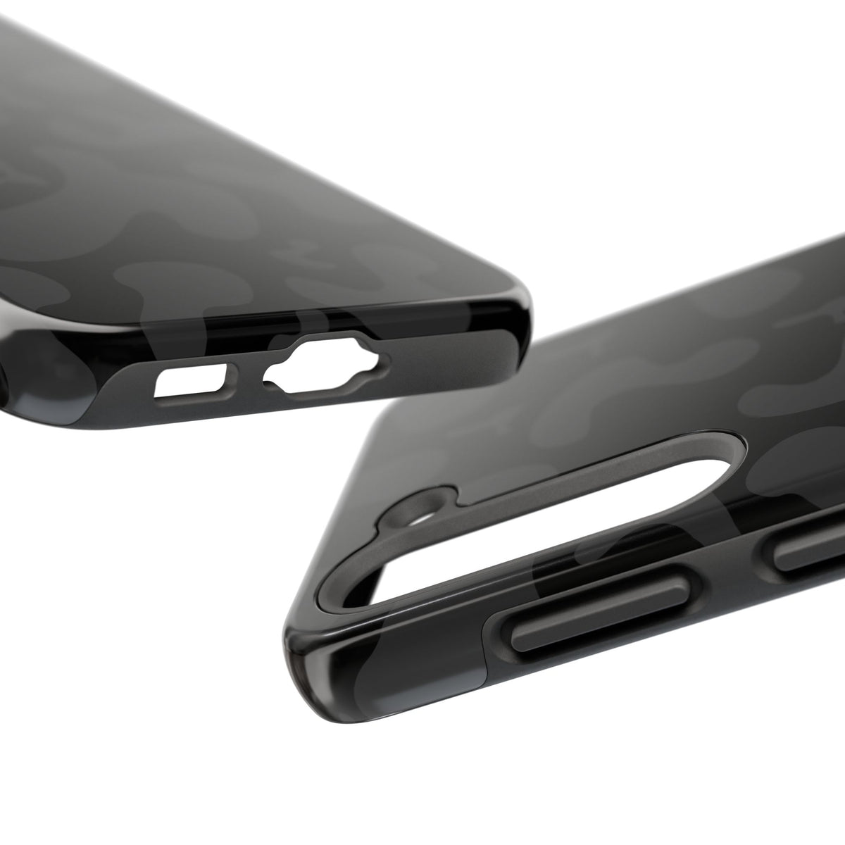 Black Camo Tough Phone Case — Durable Matte Military-Inspired Protection