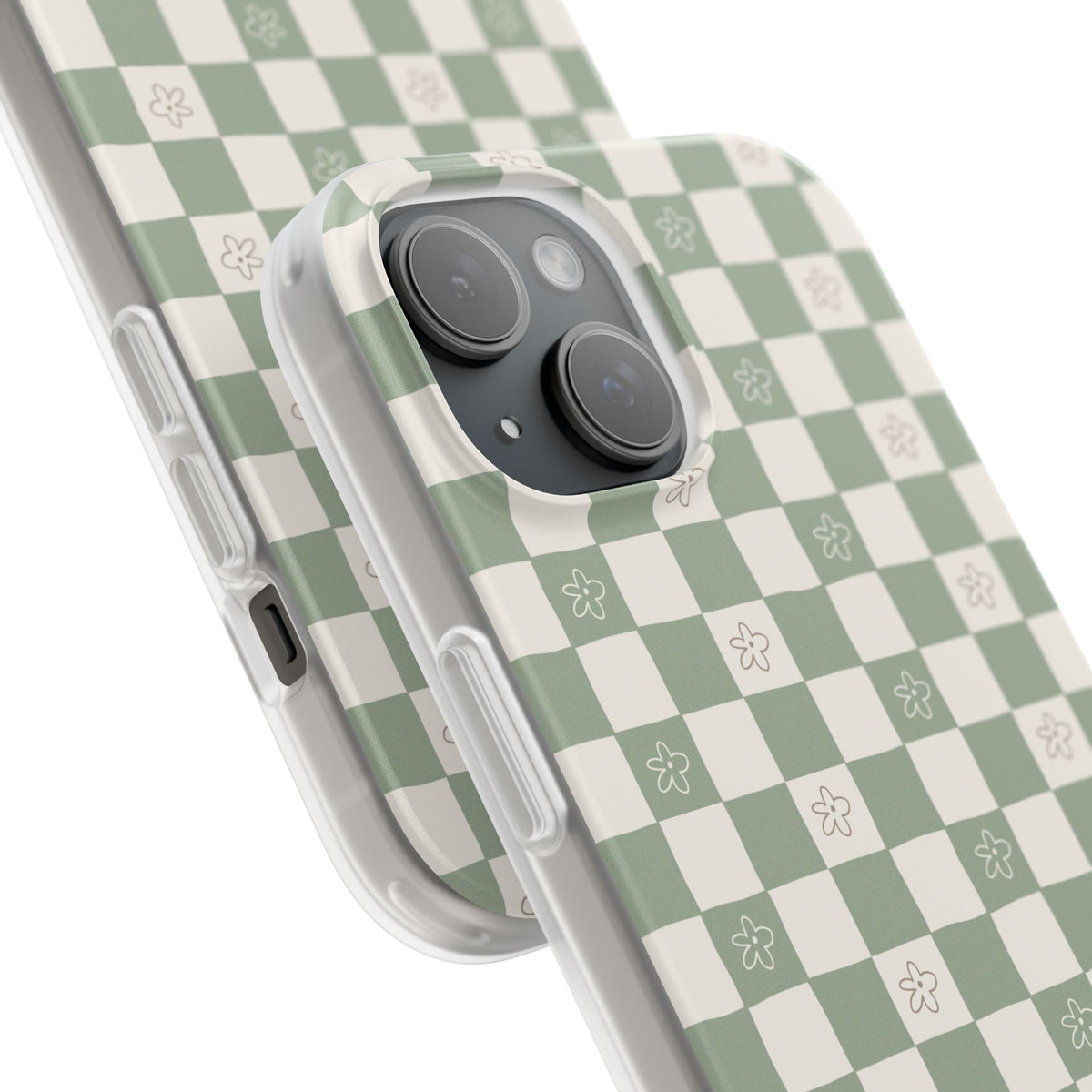 Green checker and daisy -Flexi Cases