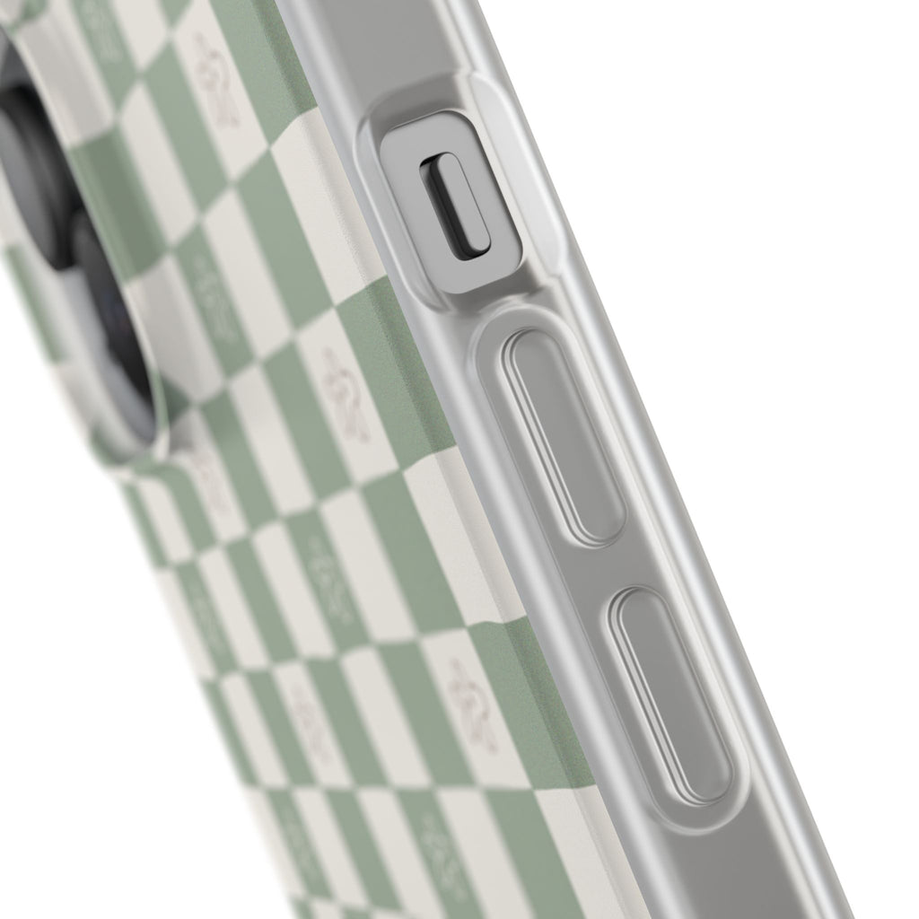 Green checker and daisy -Flexi Cases