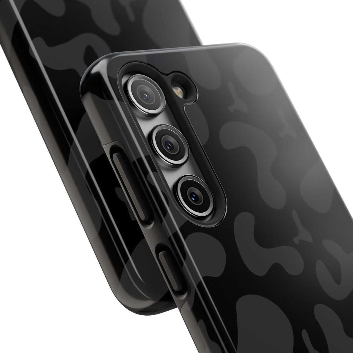 Black Camo Tough Phone Case — Durable Matte Military-Inspired Protection