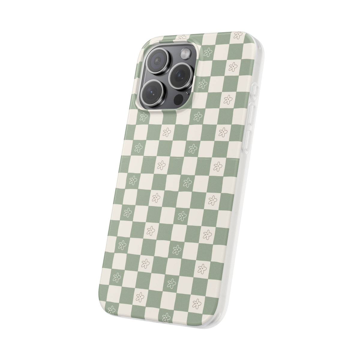 Green checker and daisy -Flexi Cases