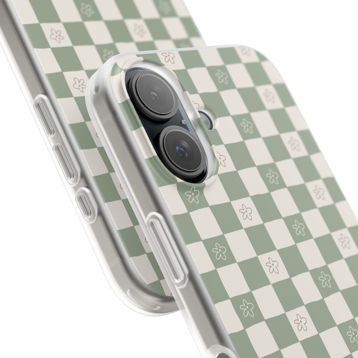 Green checker and daisy -Flexi Cases