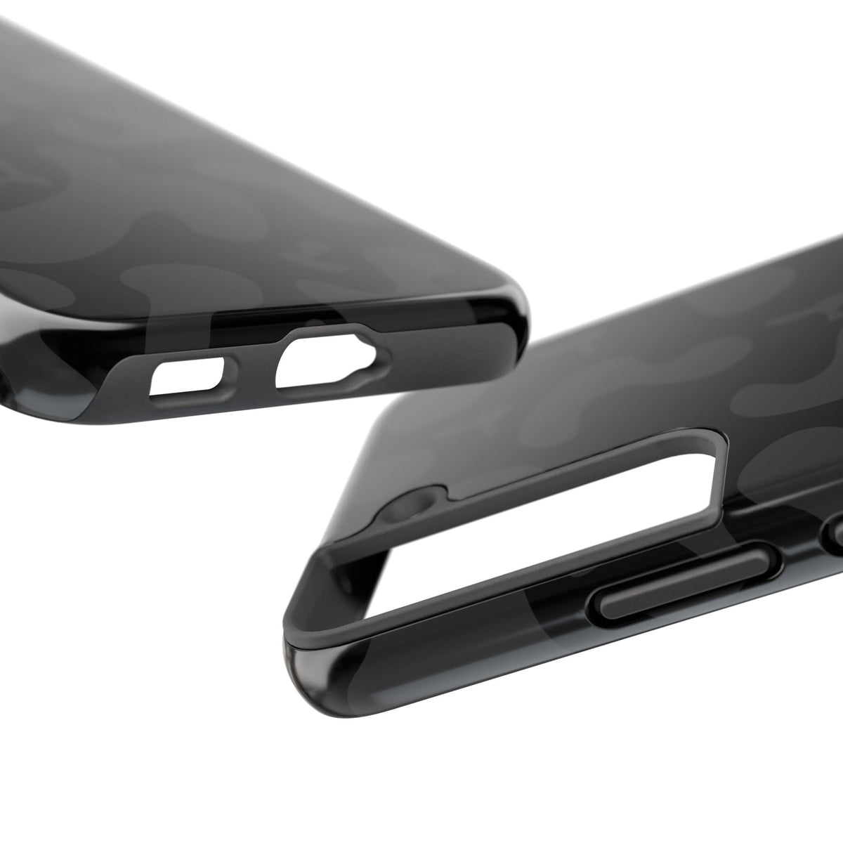 Black Camo Tough Phone Case — Durable Matte Military-Inspired Protection
