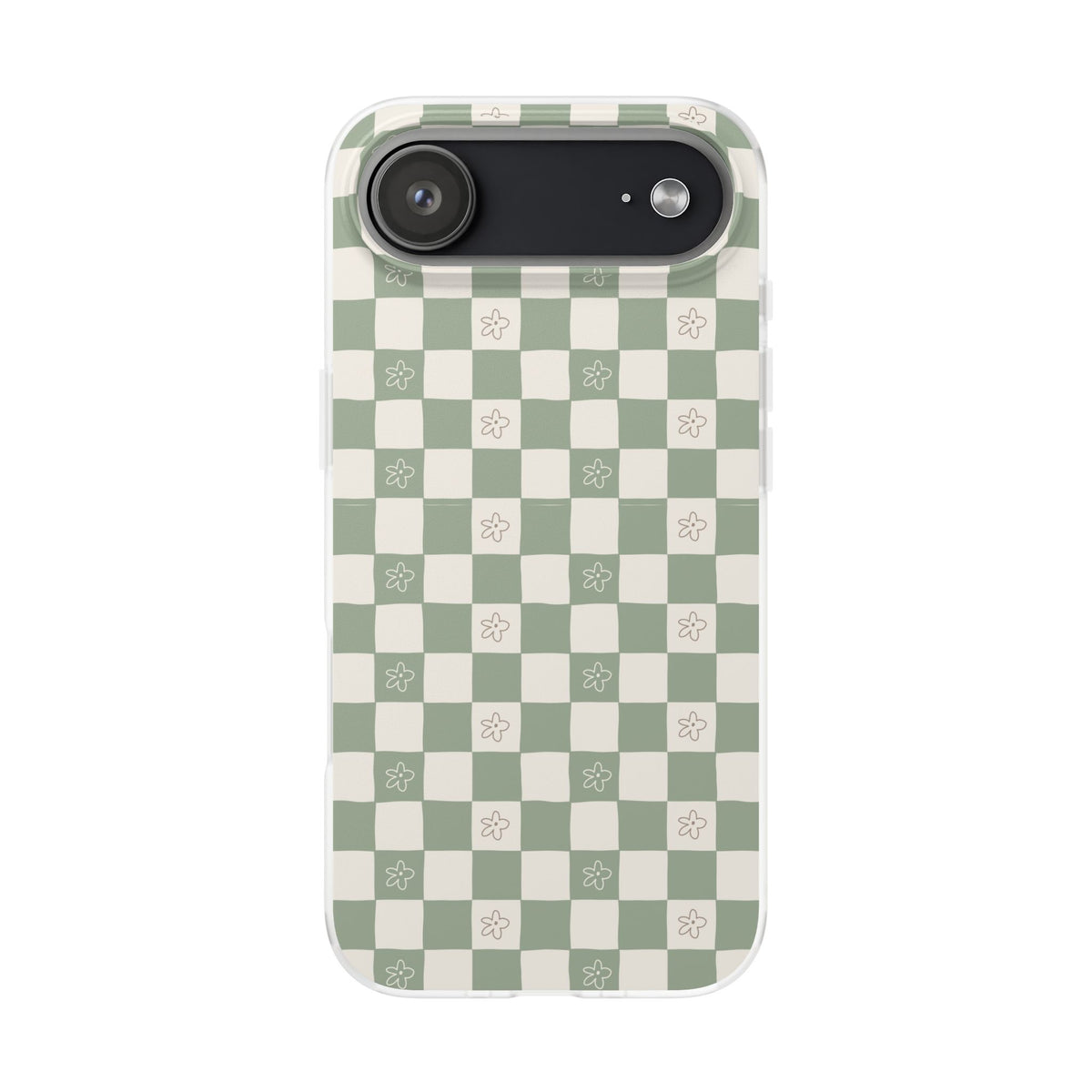 Green checker and daisy -Flexi Cases
