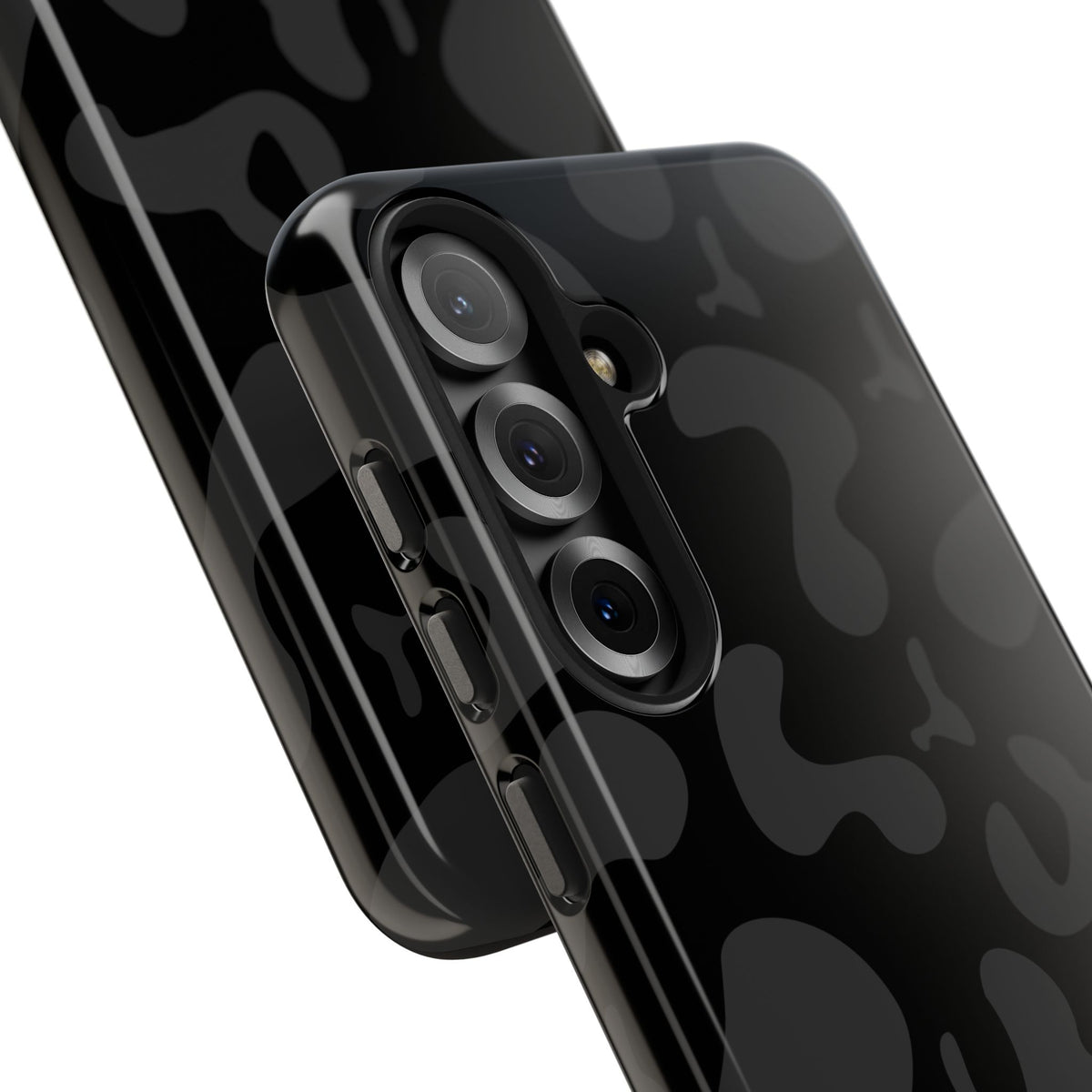 Black Camo Tough Phone Case — Durable Matte Military-Inspired Protection