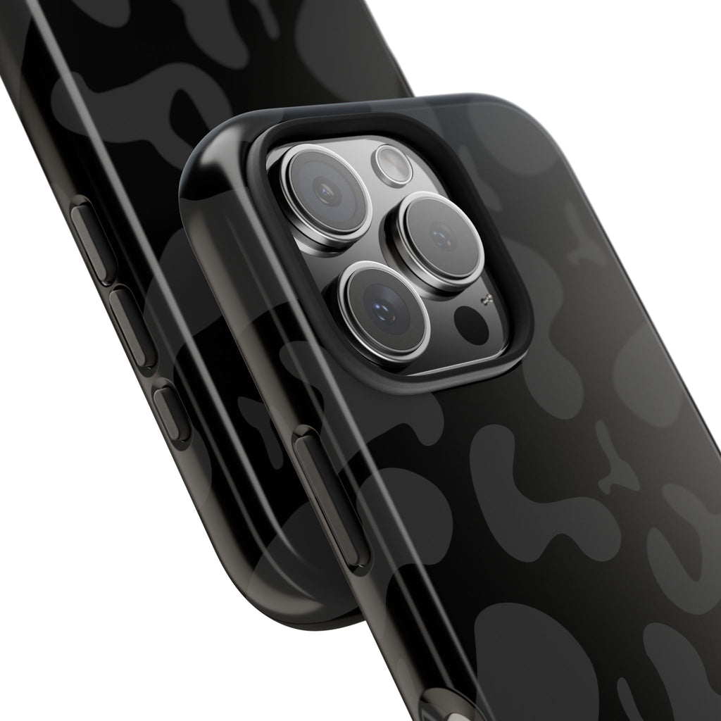 Black Camo Tough Phone Case — Durable Matte Military-Inspired Protection