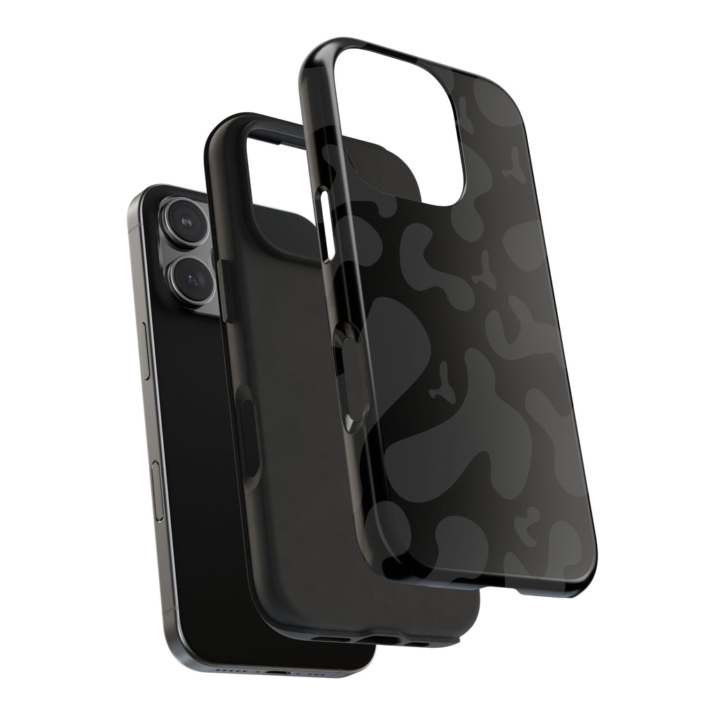 Black Camo Tough Phone Case — Durable Matte Military-Inspired Protection