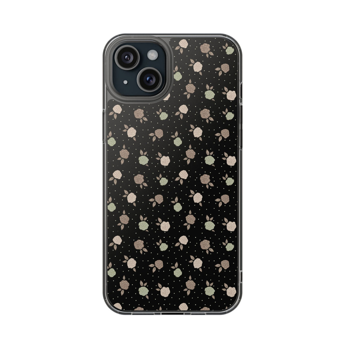 Black roses and polka dots-Magnetic Clear Impact-Resistant Cases
