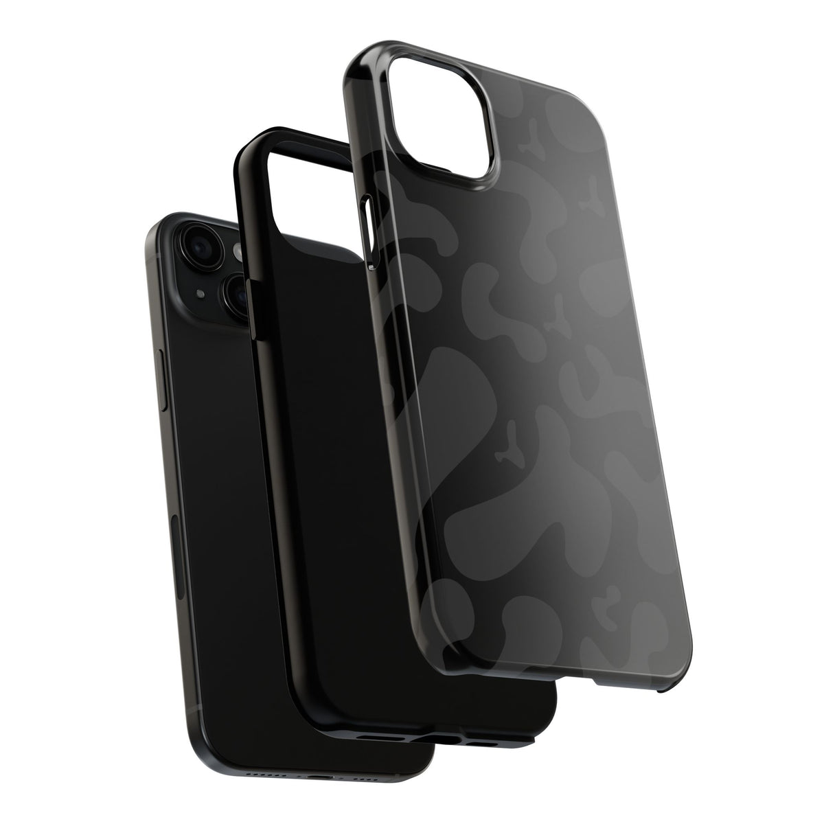 Black Camo Tough Phone Case — Durable Matte Military-Inspired Protection