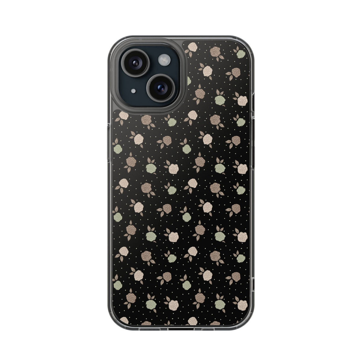 Black roses and polka dots-Magnetic Clear Impact-Resistant Cases