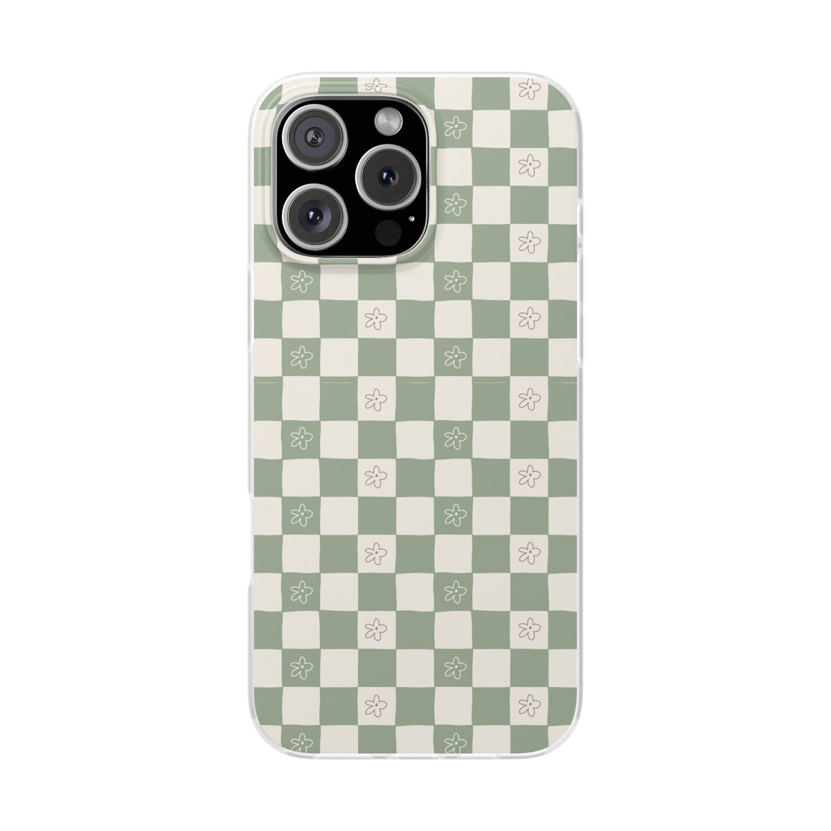 Green checker and daisy -Flexi Cases