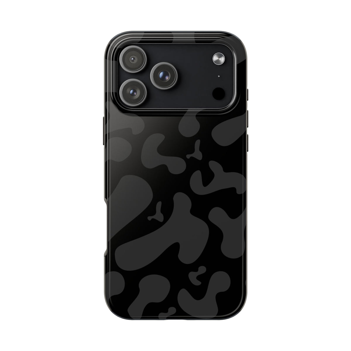 Black Camo Tough Phone Case — Durable Matte Military-Inspired Protection