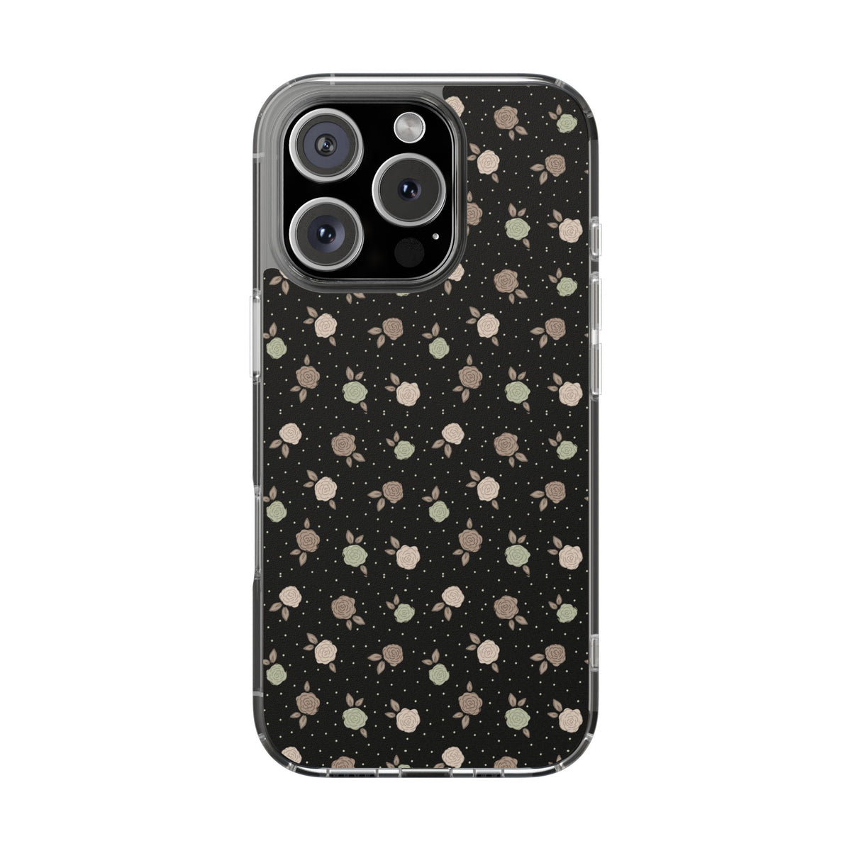 Black roses and polka dots-Magnetic Clear Impact-Resistant Cases