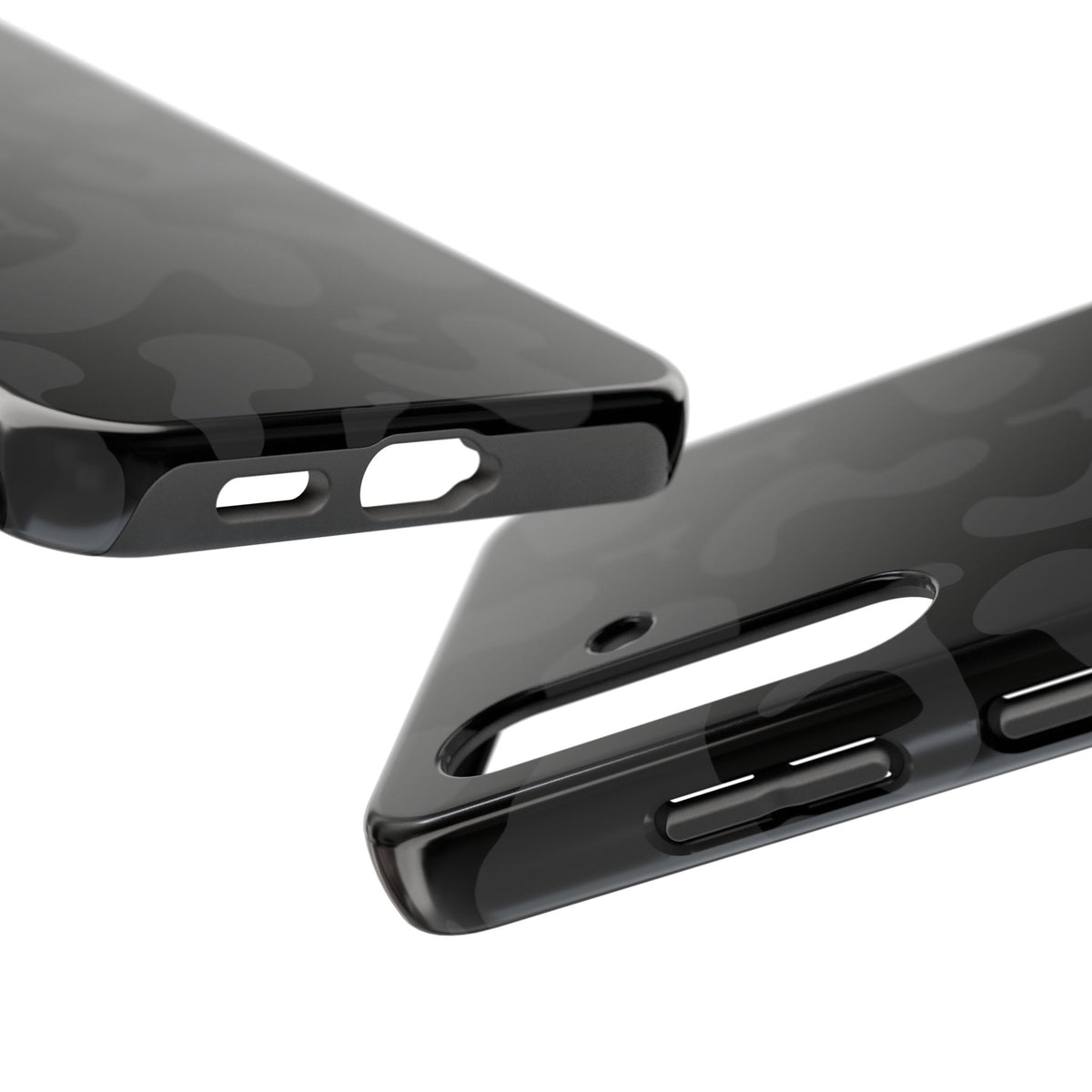 Black Camo Tough Phone Case — Durable Matte Military-Inspired Protection