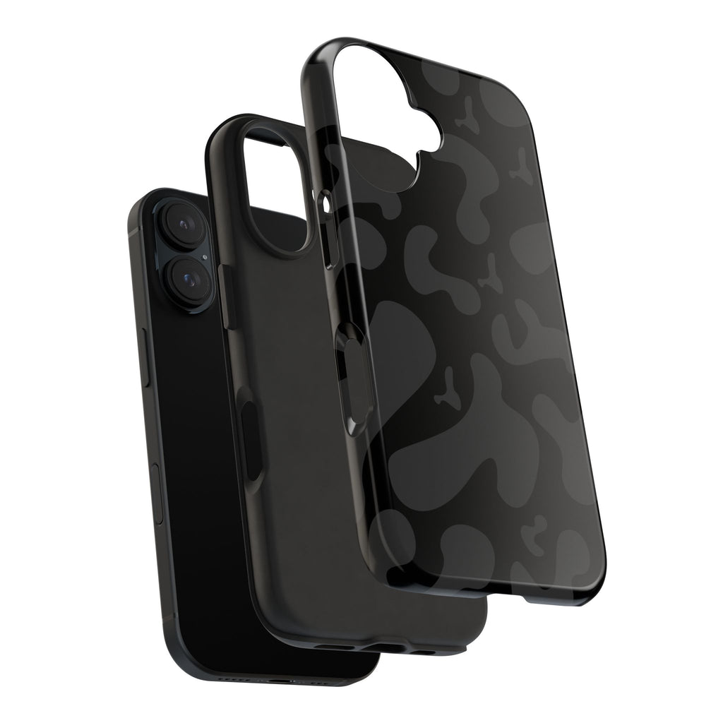 Black Camo Tough Phone Case — Durable Matte Military-Inspired Protection