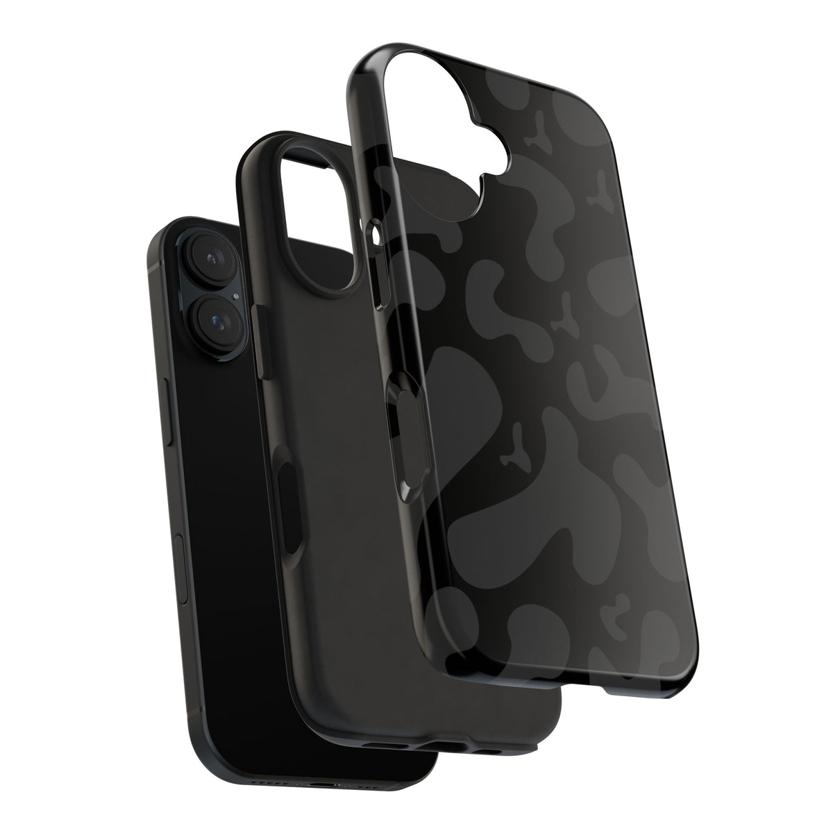 Black Camo Tough Phone Case — Durable Matte Military-Inspired Protection