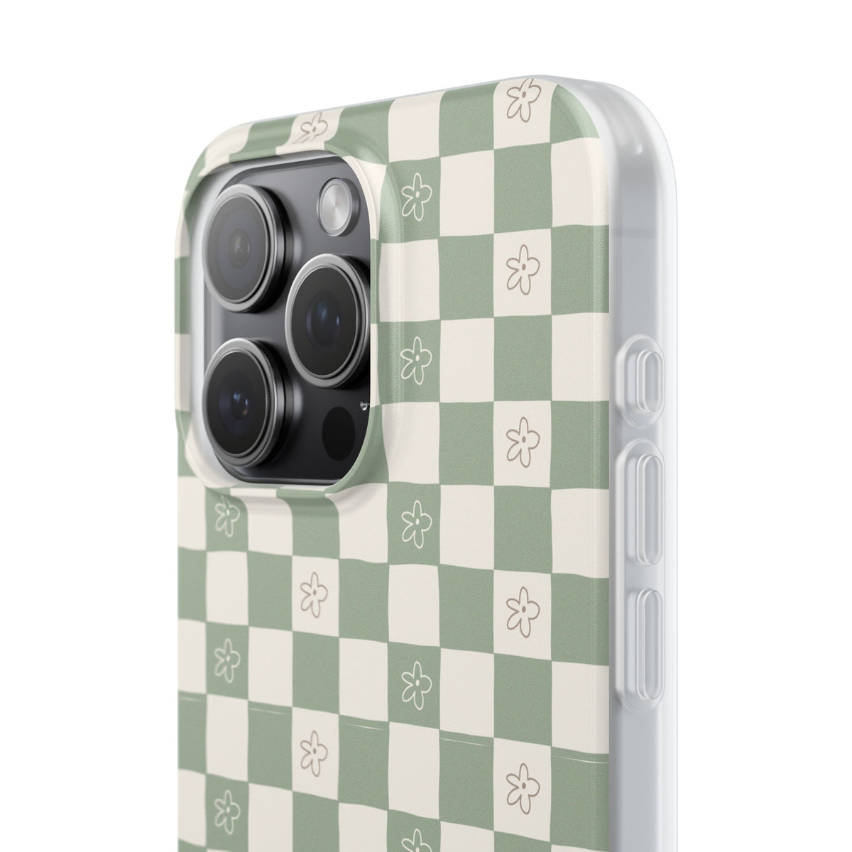 Green checker and daisy -Flexi Cases