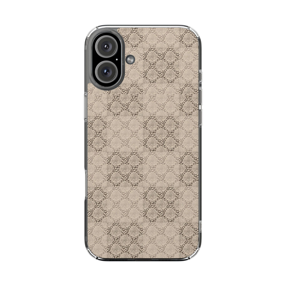 Brown and tan checkered rose- magnetic Clear Impact-Resistant Cases