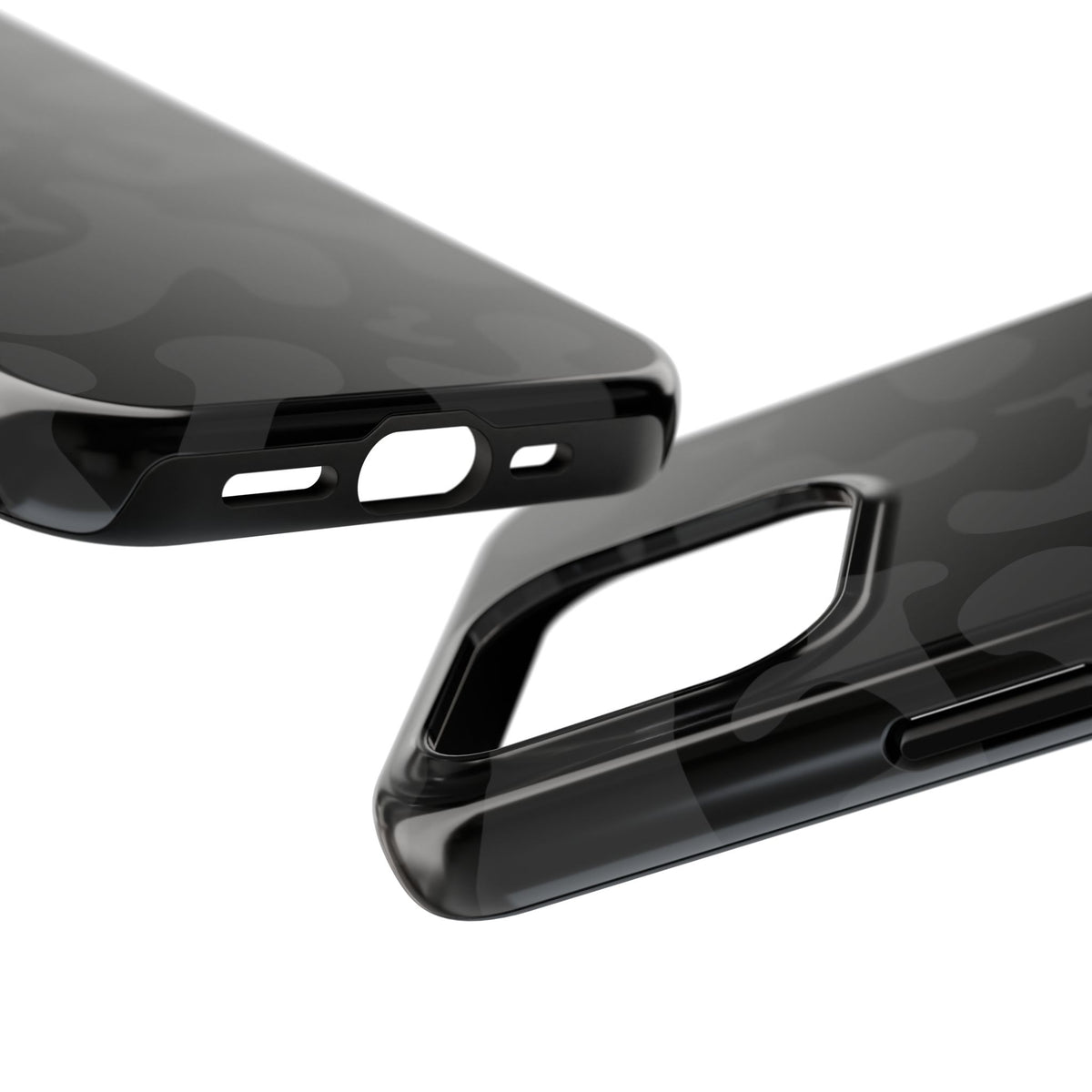 Black Camo Tough Phone Case — Durable Matte Military-Inspired Protection