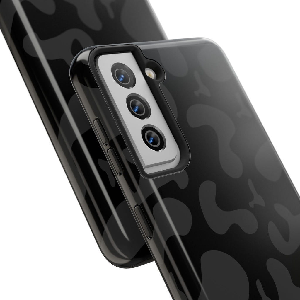 Black Camo Tough Phone Case — Durable Matte Military-Inspired Protection