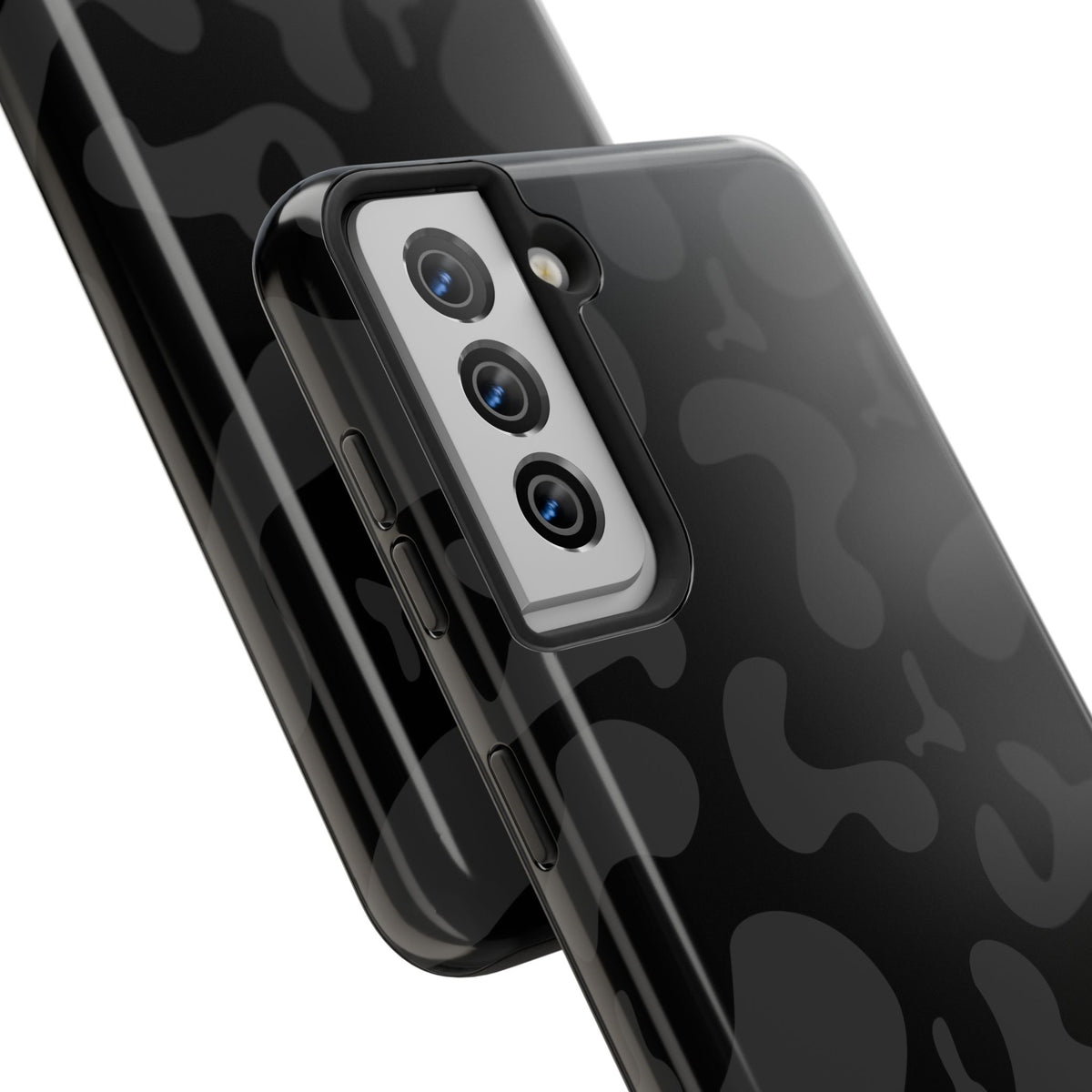 Black Camo Tough Phone Case — Durable Matte Military-Inspired Protection