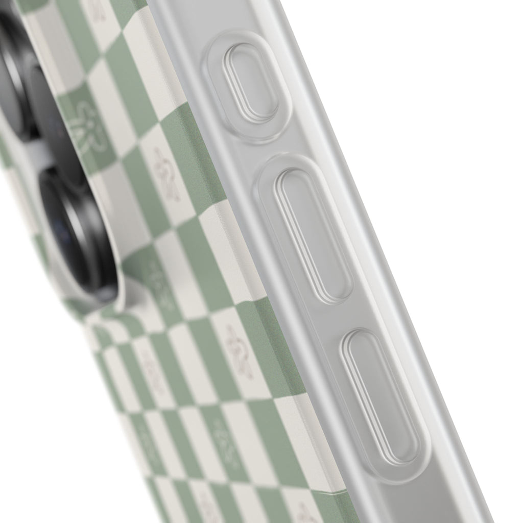 Green checker and daisy -Flexi Cases