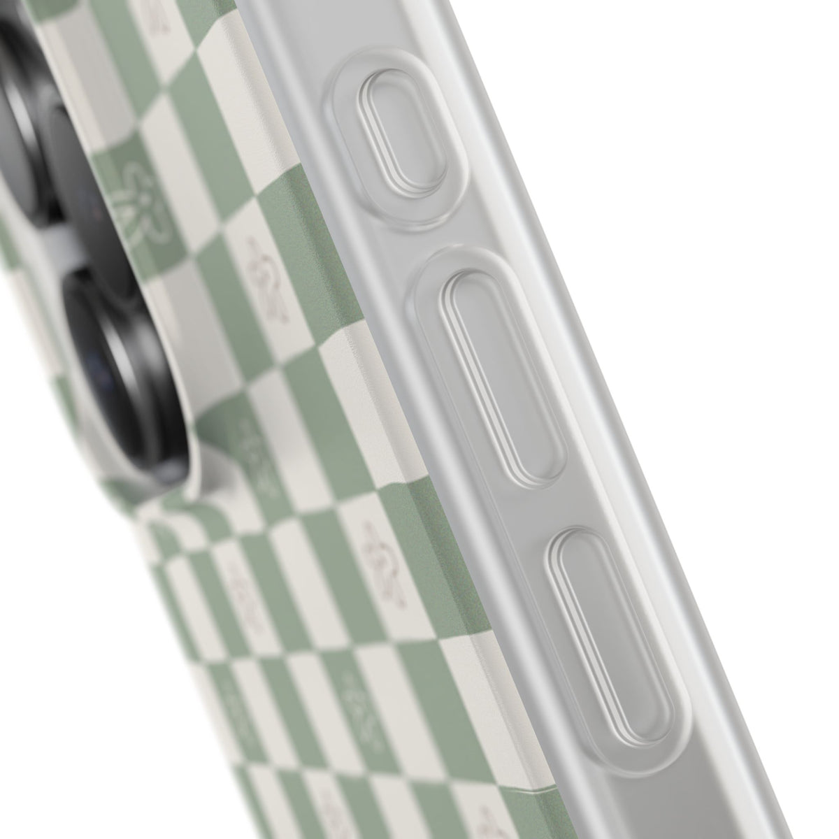 Green checker and daisy -Flexi Cases