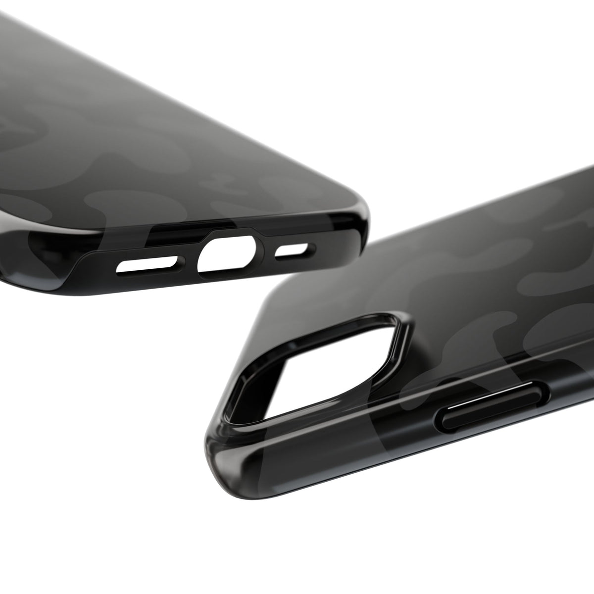 Black Camo Tough Phone Case — Durable Matte Military-Inspired Protection