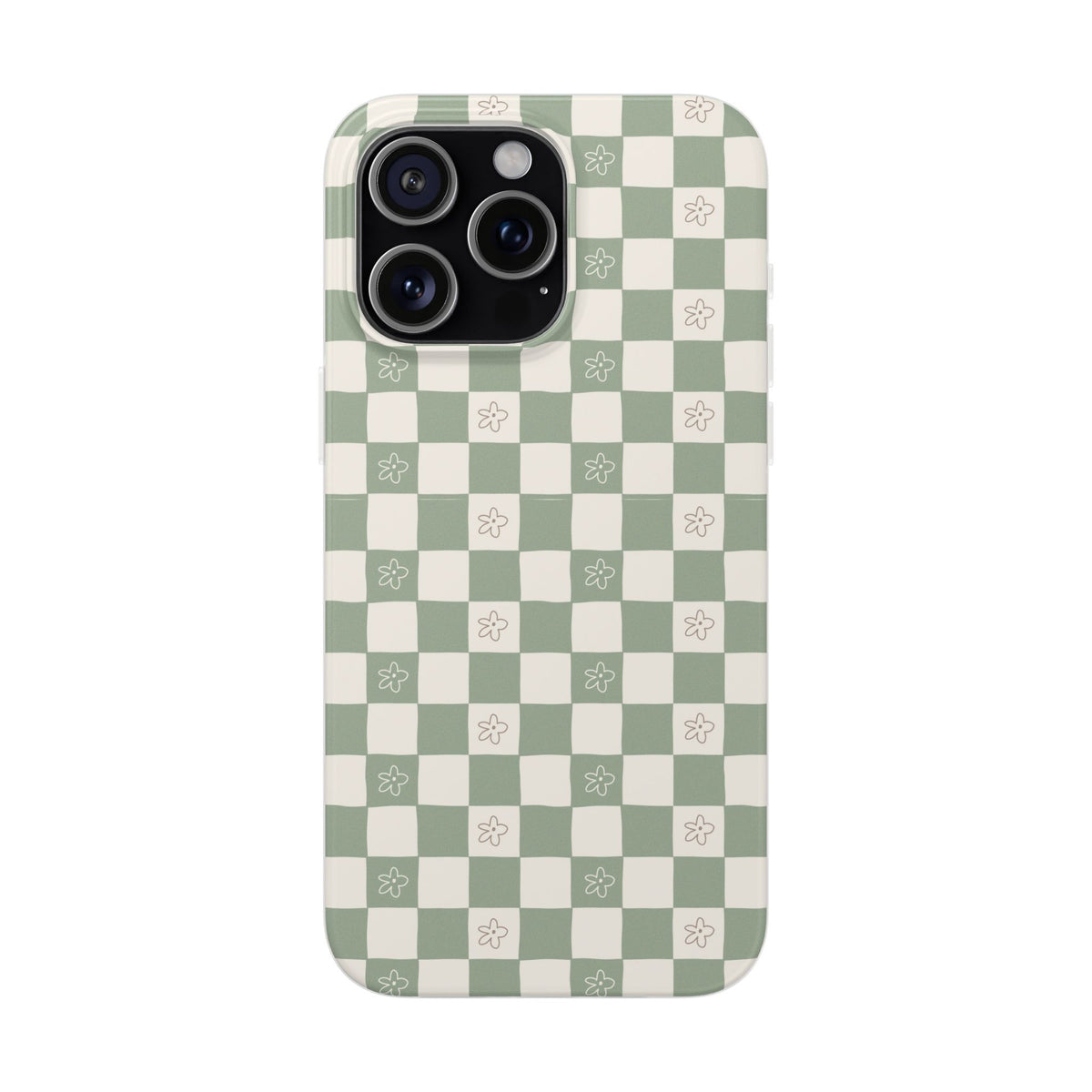 Green checker and daisy -Flexi Cases