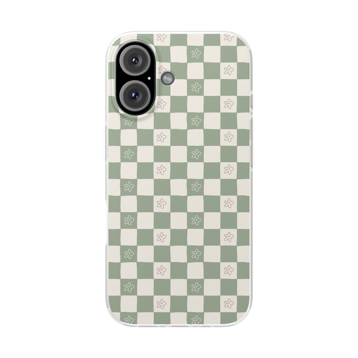 Green checker and daisy -Flexi Cases
