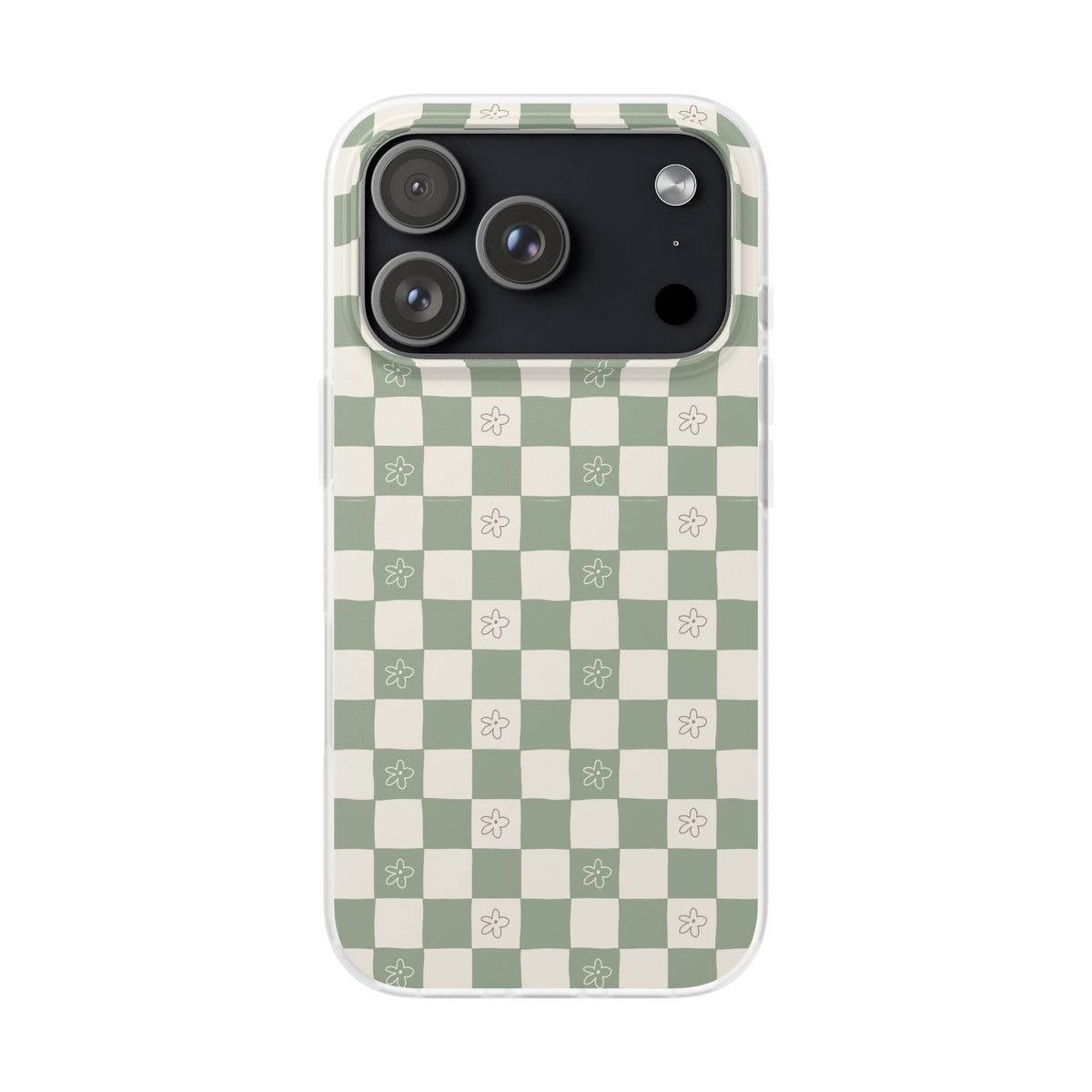 Green checker and daisy -Flexi Cases