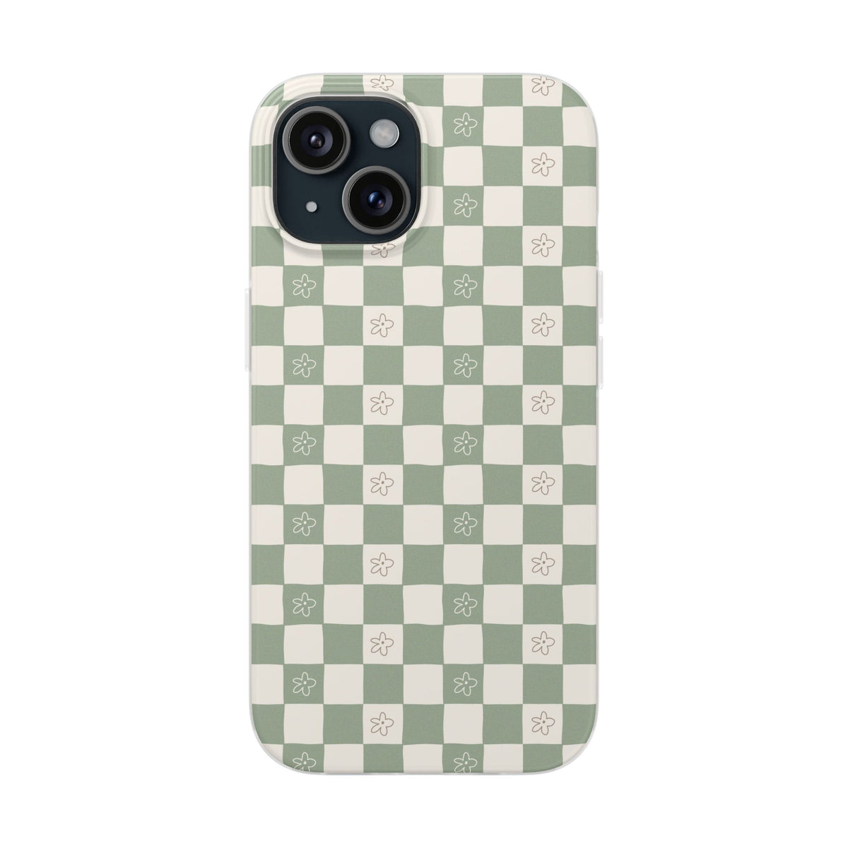Green checker and daisy -Flexi Cases