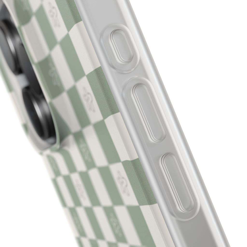 Green checker and daisy -Flexi Cases