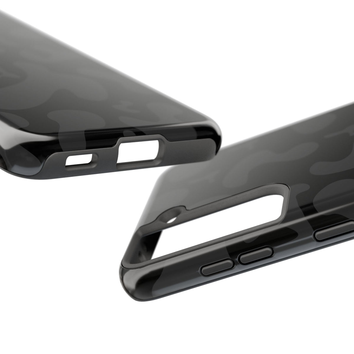 Black Camo Tough Phone Case — Durable Matte Military-Inspired Protection