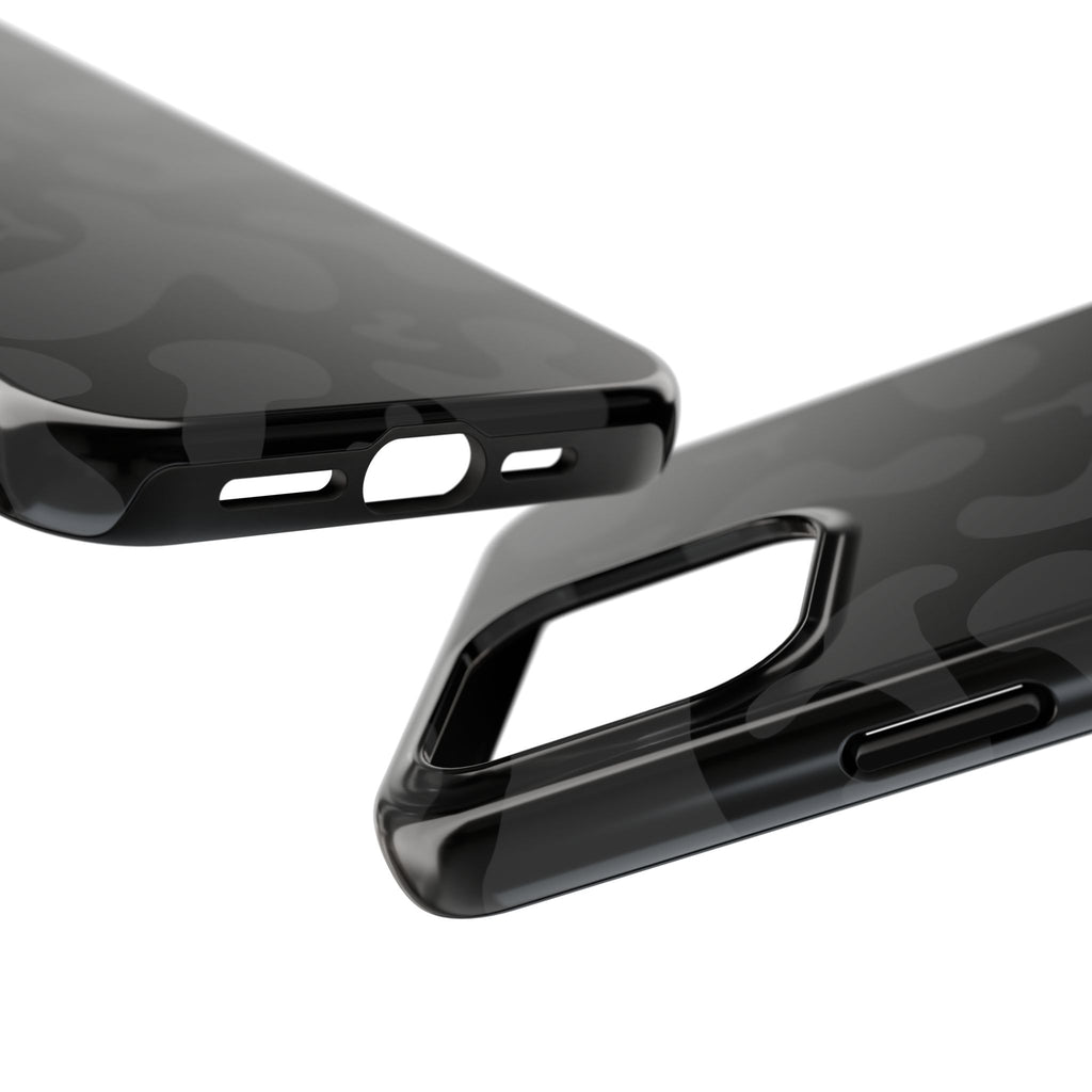Black Camo Tough Phone Case — Durable Matte Military-Inspired Protection